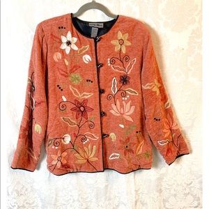 Vintage burnt orange floral blazer